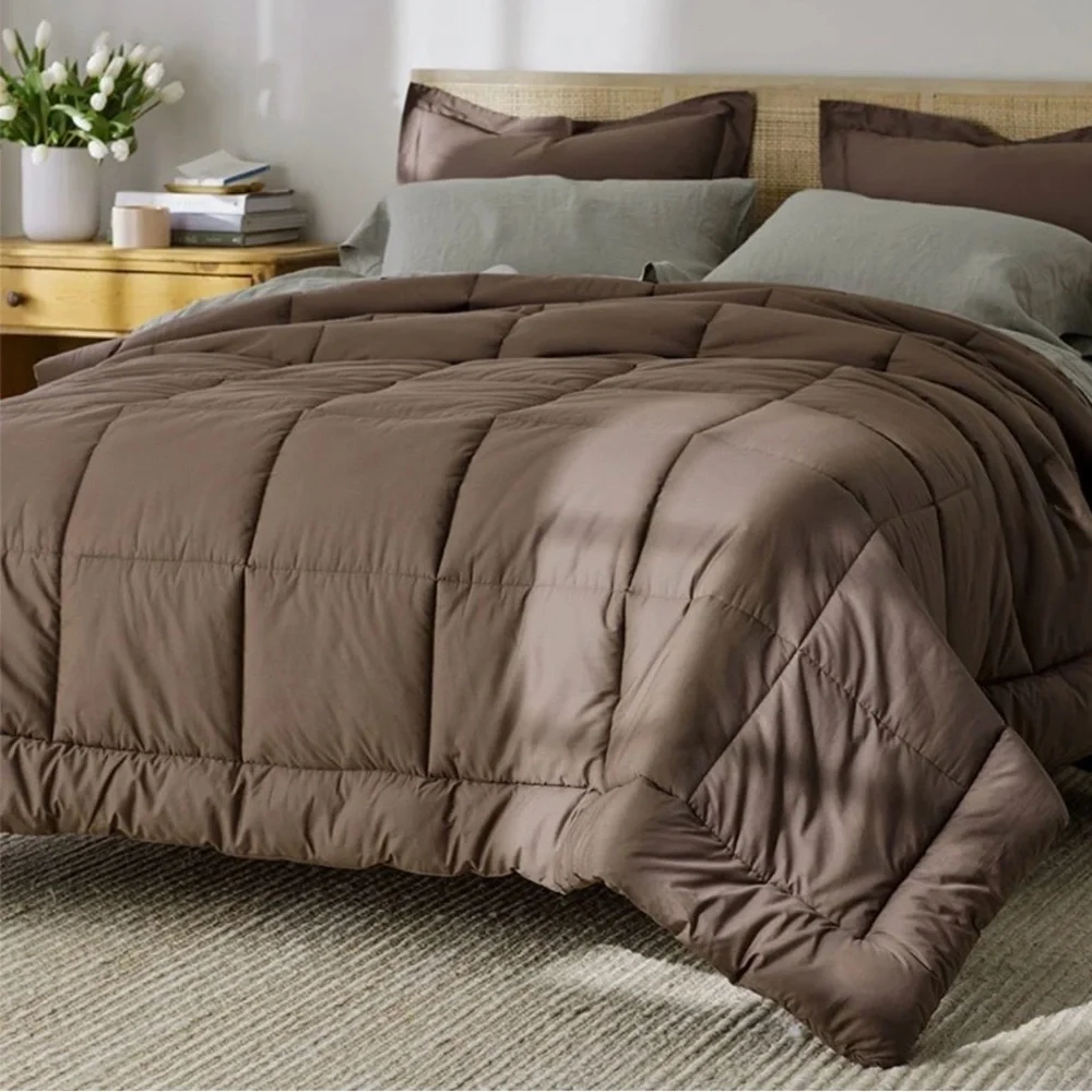 The Company Store Classic Cool Cotton Percale Comforter - Coffee, Twin/Twin XL